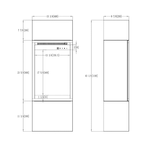 Milos 40 White – Freestanding Electric Fireplace