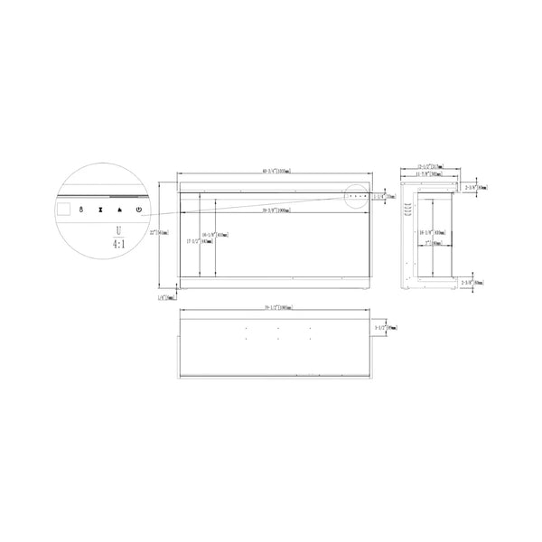 SuperB 40 - 104 cm Built-in Electric Fireplace
