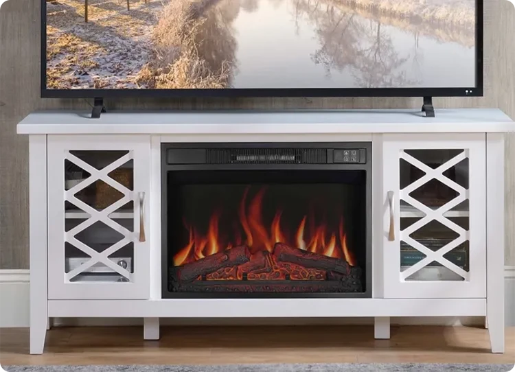 kominek Artiflame Odessa z białą obudową