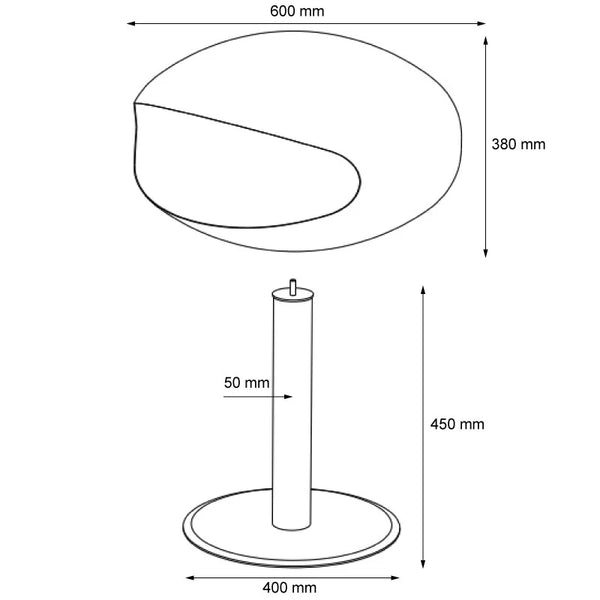 Cocoon Pedestal - czarny z czarną podstawą