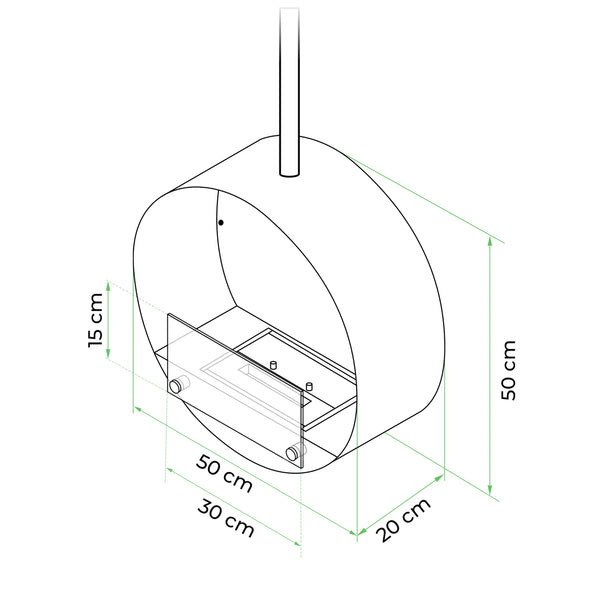 Ottawo 50 cm - Czarny