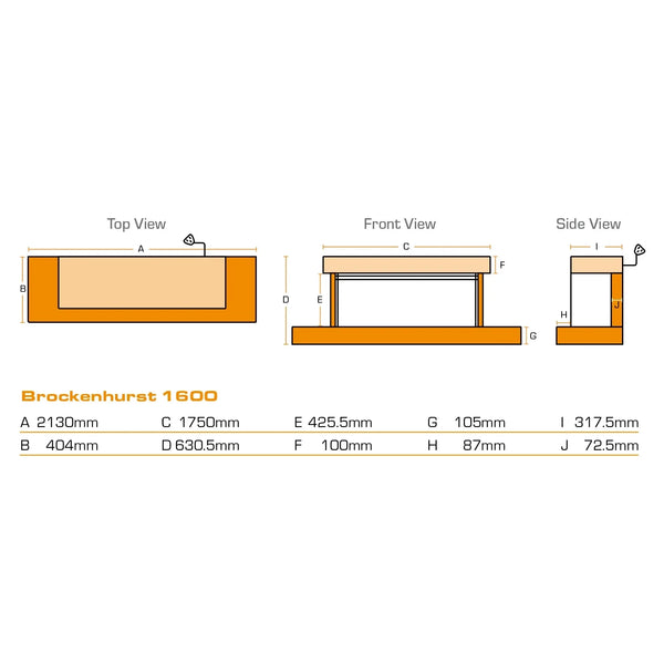 Brockenhurst 1600 Grey Marble β Wall-Mounted Electric Fireplace Suite