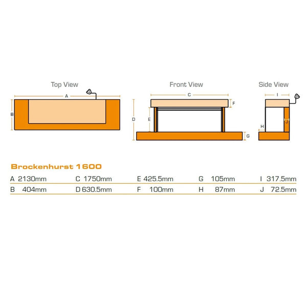 Brockenhurst 1600 White Marble β Wall-Mounted Electric Fireplace Suite