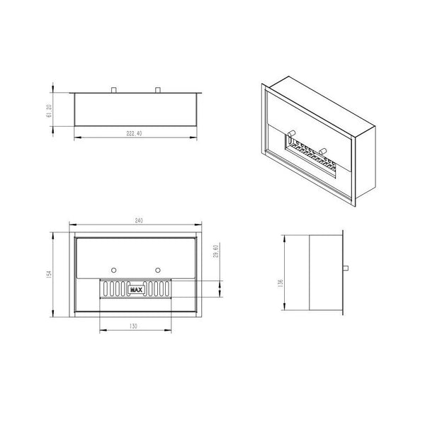 Palnik na bioetanol 1-litrowy Deluxe 24 cm