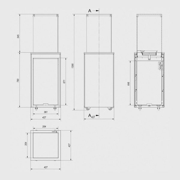 Kominek gazowy Deluxe Patio Outdoor - Czarny