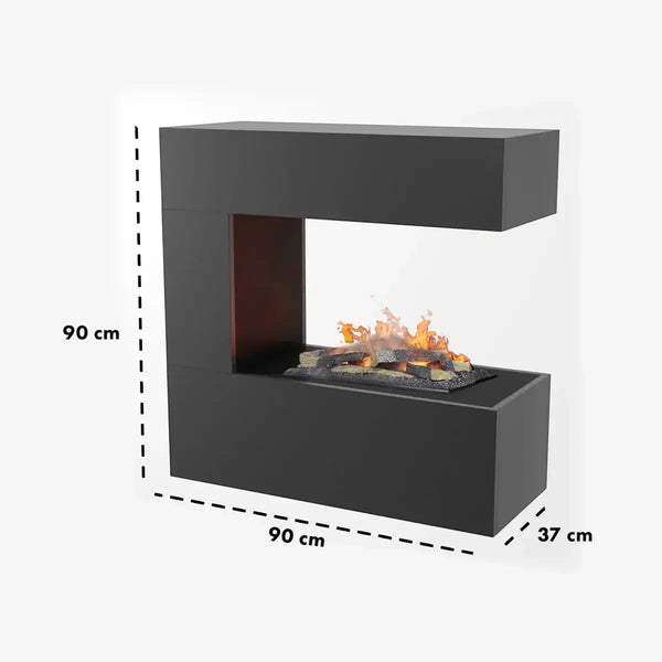 Schiller Wall Szary - OMC 400 | Montowany na ścianę kominek na parę wodną