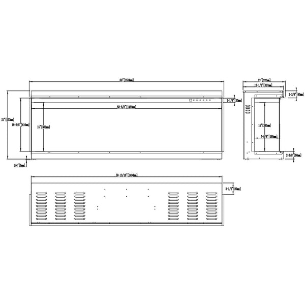 Aflamo Złoty 152 cm Kominek Elektryczny