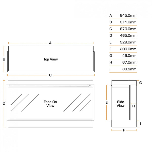 New Forest 870 - Built-In Electric Fireplace