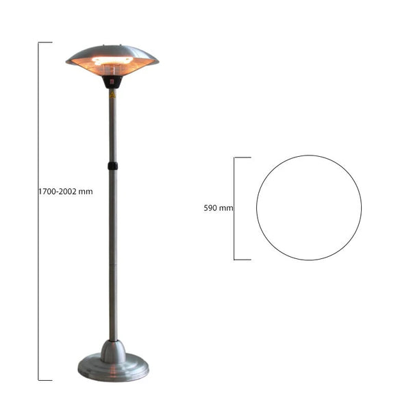 Grzejnik Stojący Teleskop 900-1200-2100 W Srebrny