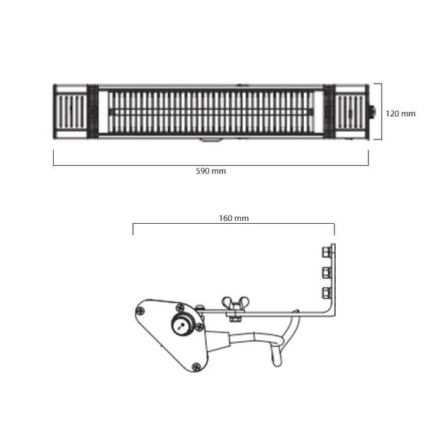Grzejnik Tarasowy Heat1 Eco Plus-line 2000W