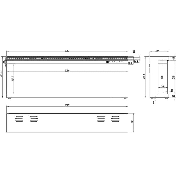 Elektryczny kominek Aflamo Unique 127 cm