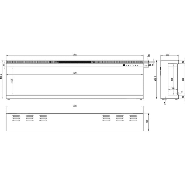 Aflamo Unique 153 cm kominek elektryczny