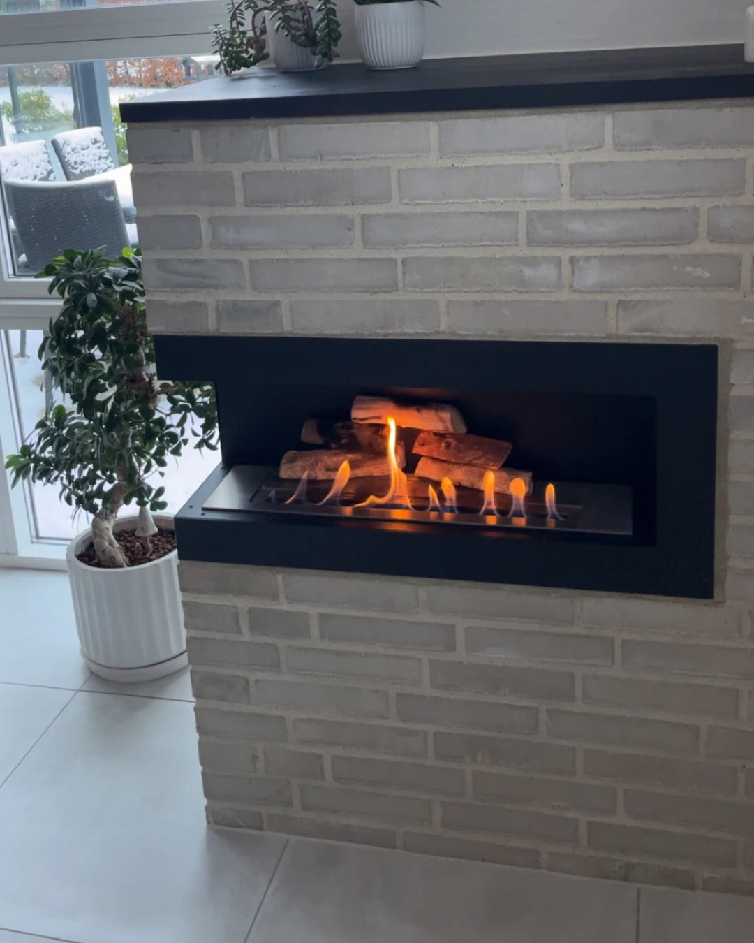 Biokominek narożny 85 cm, lewy