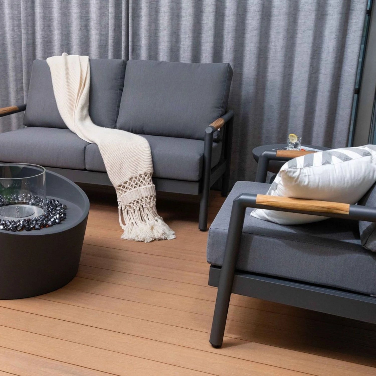 TORRE Bioethanol Fire Column – Slate Black