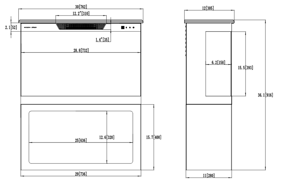 Elektryczny kominek Aflamo Tower + stojak 71 cm