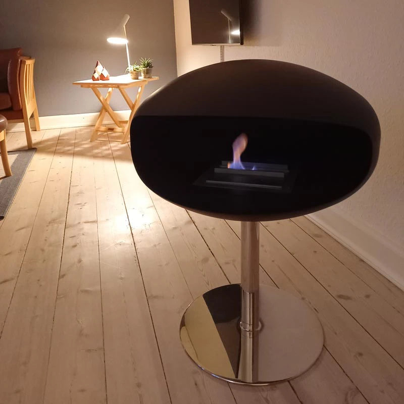 Cocoon Pedestal - czarny ze stalową podstawą