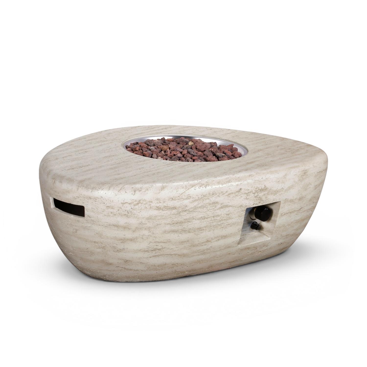 Estate Organic 107 Travertine – Organiczny stół ogniskowy na gaz