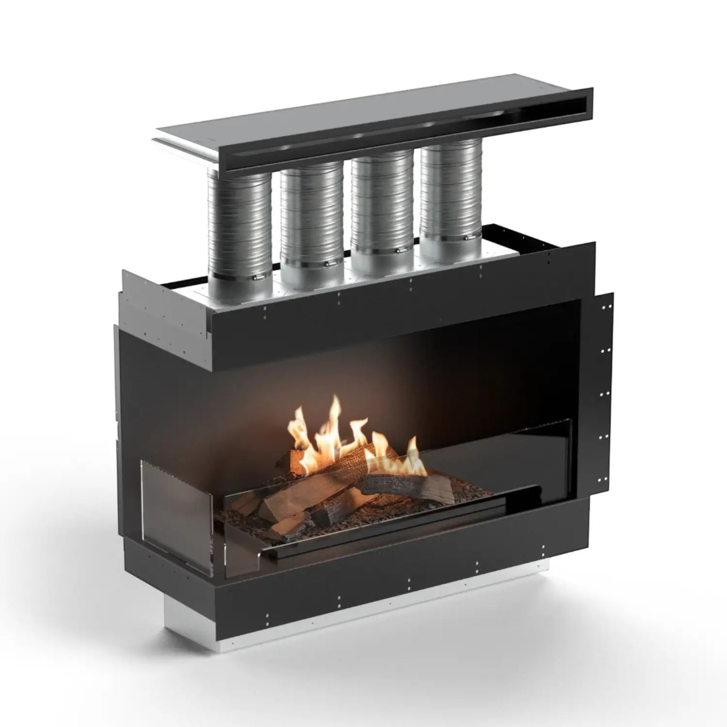 Flogs Box 1000 Left Corner (In-Room Vent) - Bioethanol Fireplace