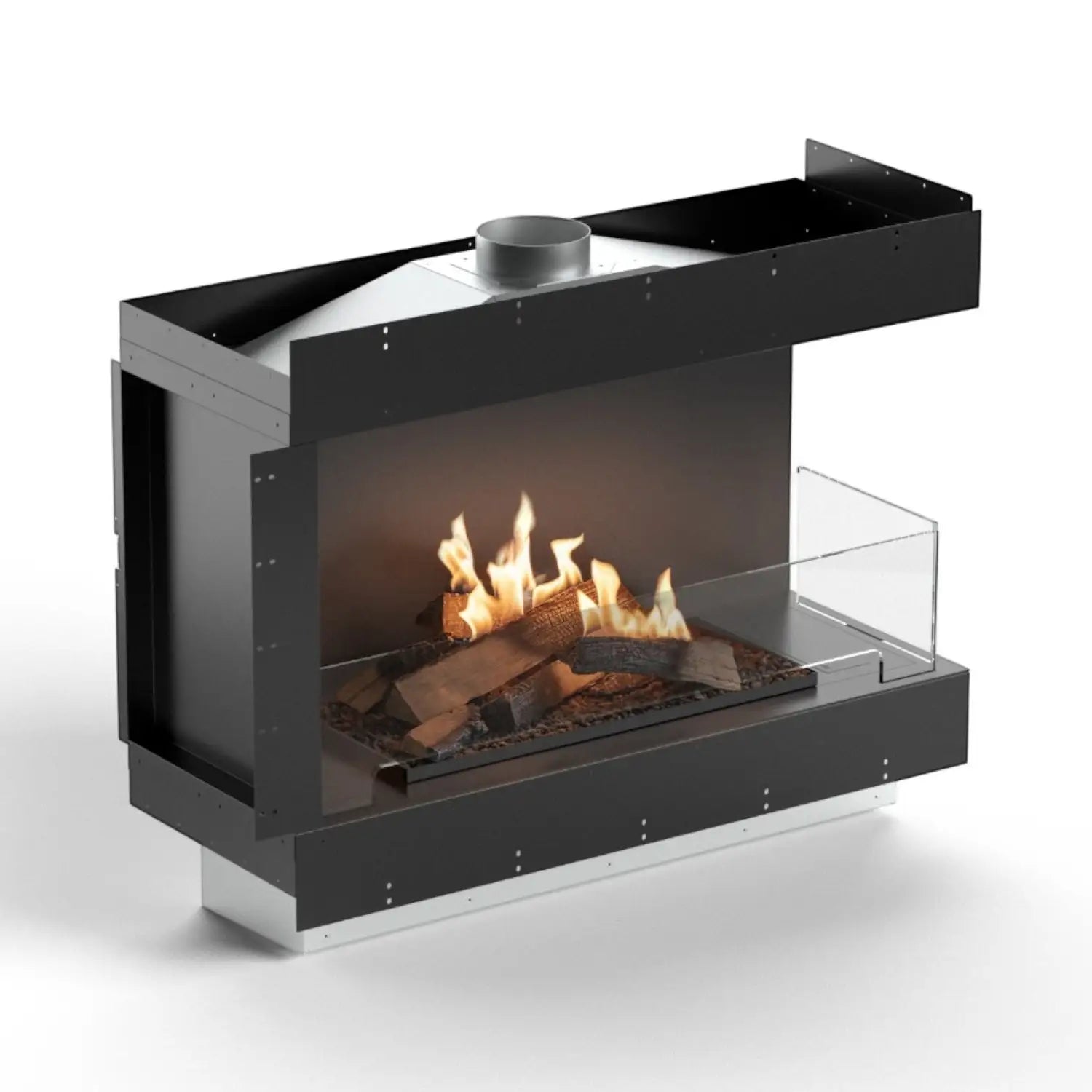 Flogs Box 1000 Right Corner (Flue Connection) - Bioethanol Fireplace
