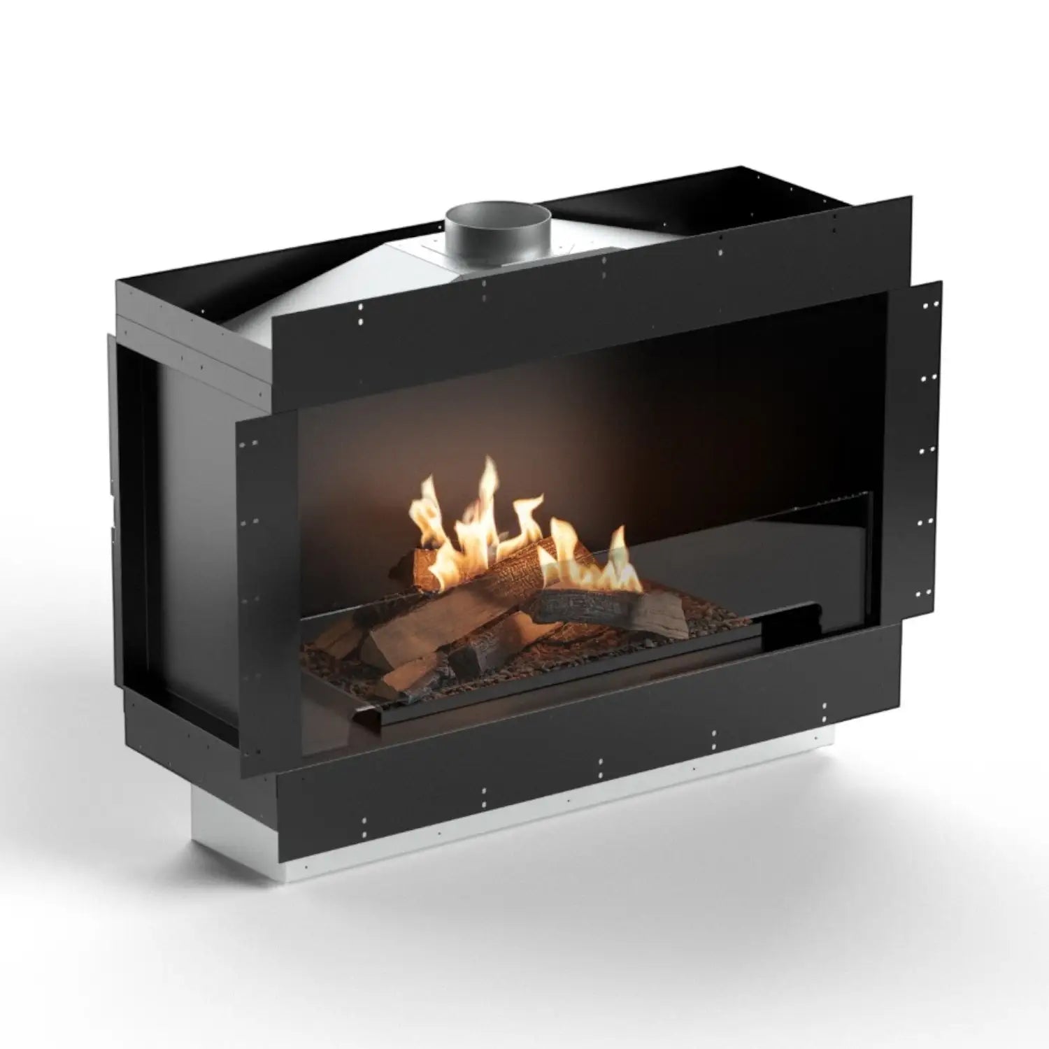 Flogs Box 1000 Single-Sided (Flue Connection) - Bioethanol Fireplace