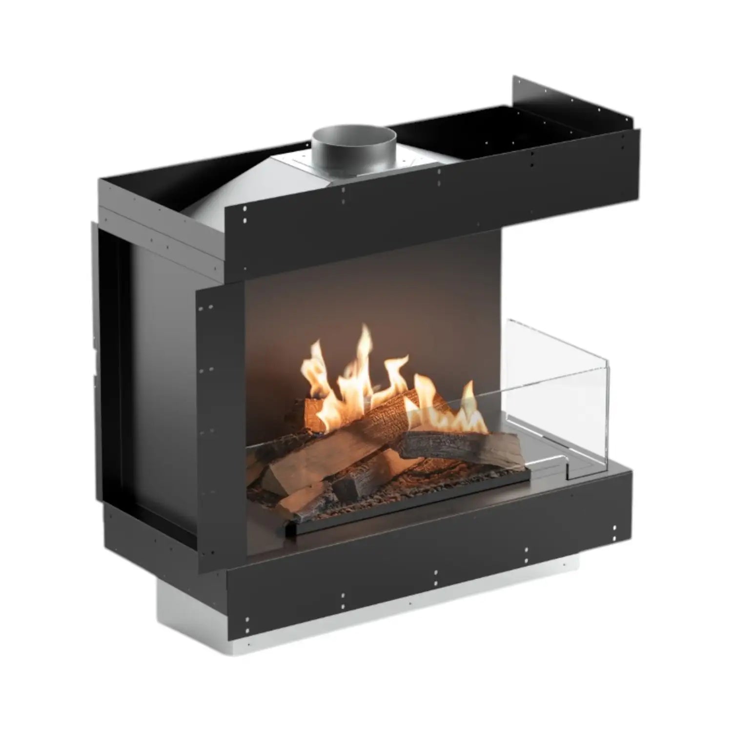 Flogs Box 800 Right Corner (Flue Connection) - Bioethanol Fireplace