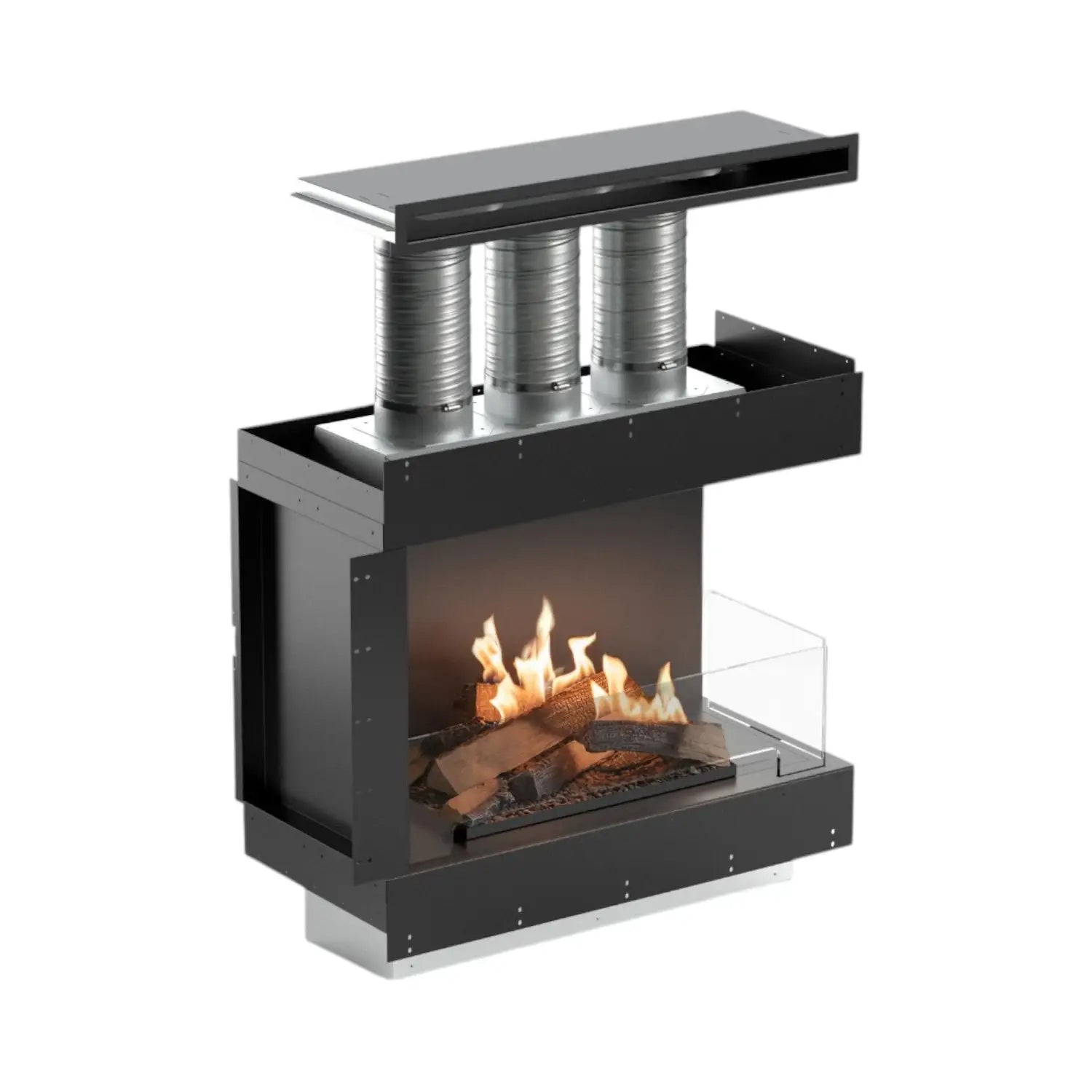 Flogs Box 800 Right Corner (In-Room Vent) - Bioethanol Fireplace
