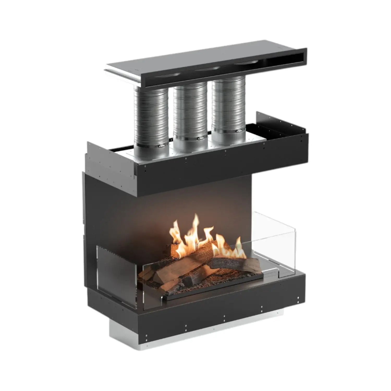 Flogs Box 800 Three-Sided (In-Room Vent) - Bioethanol Fireplace