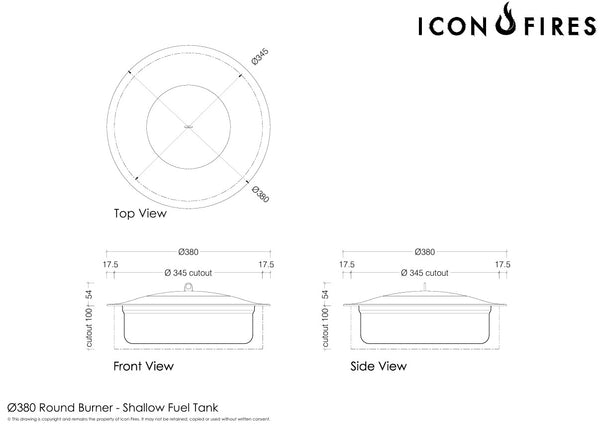 Icon Fires  okrągły palnik na bioetanol