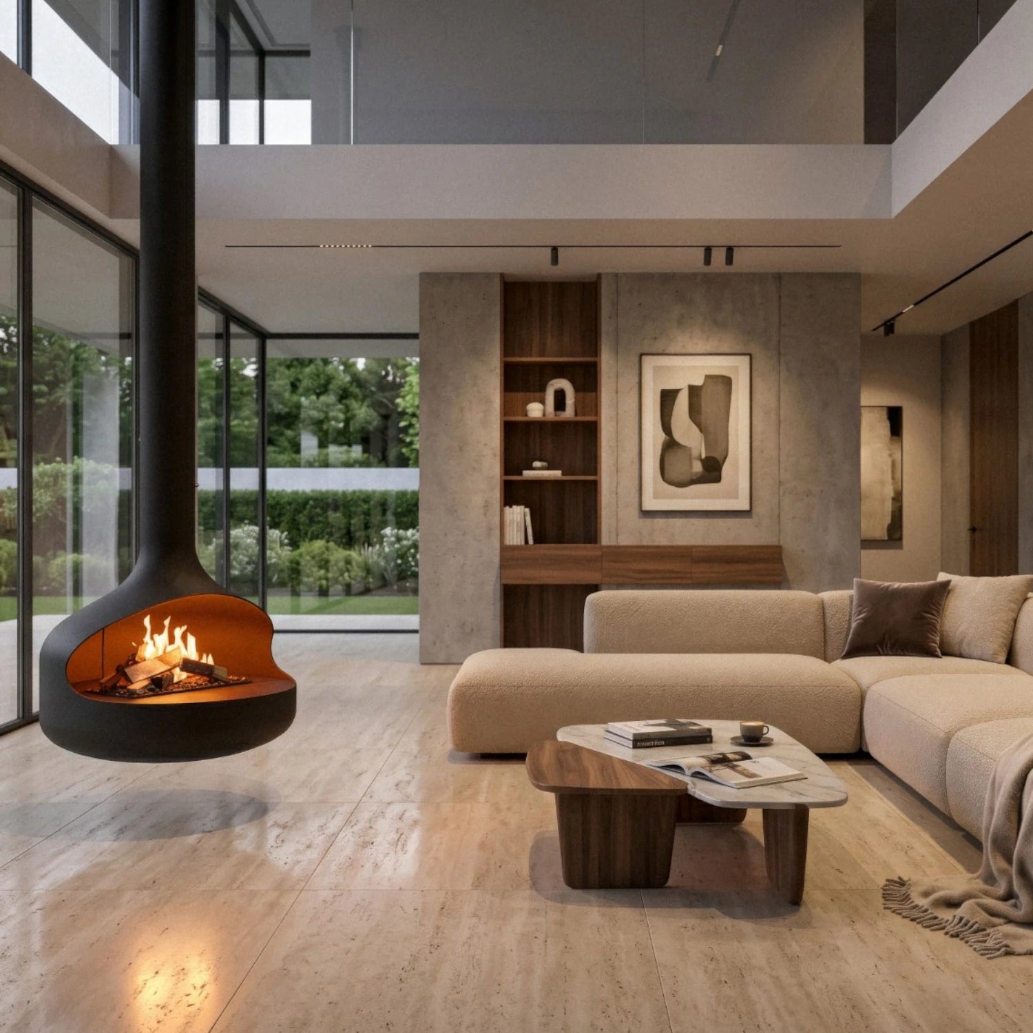 ONI Flogs - Ceiling-Mounted Bioethanol Fireplace