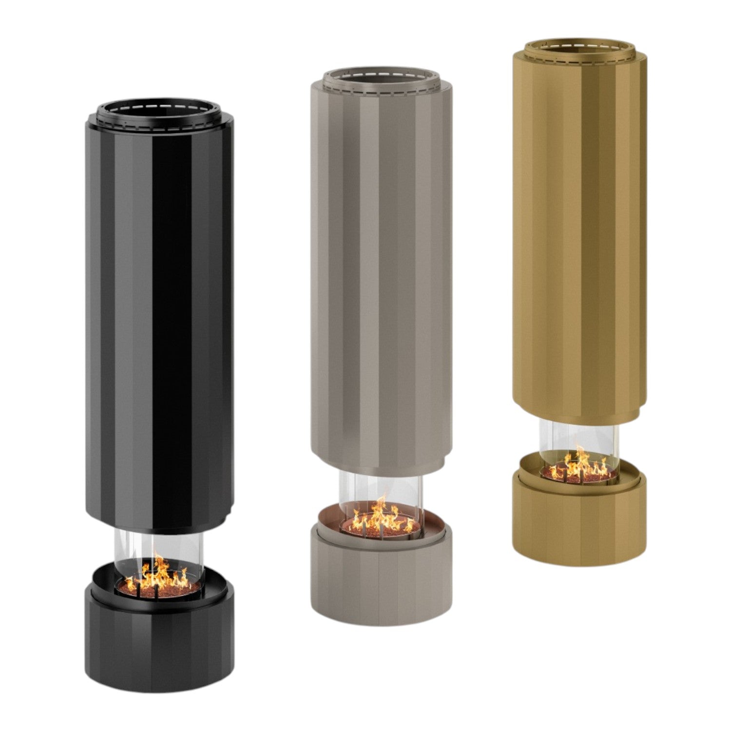 Pillar - Suspended Bioethanol Fireplace - Silk Grey