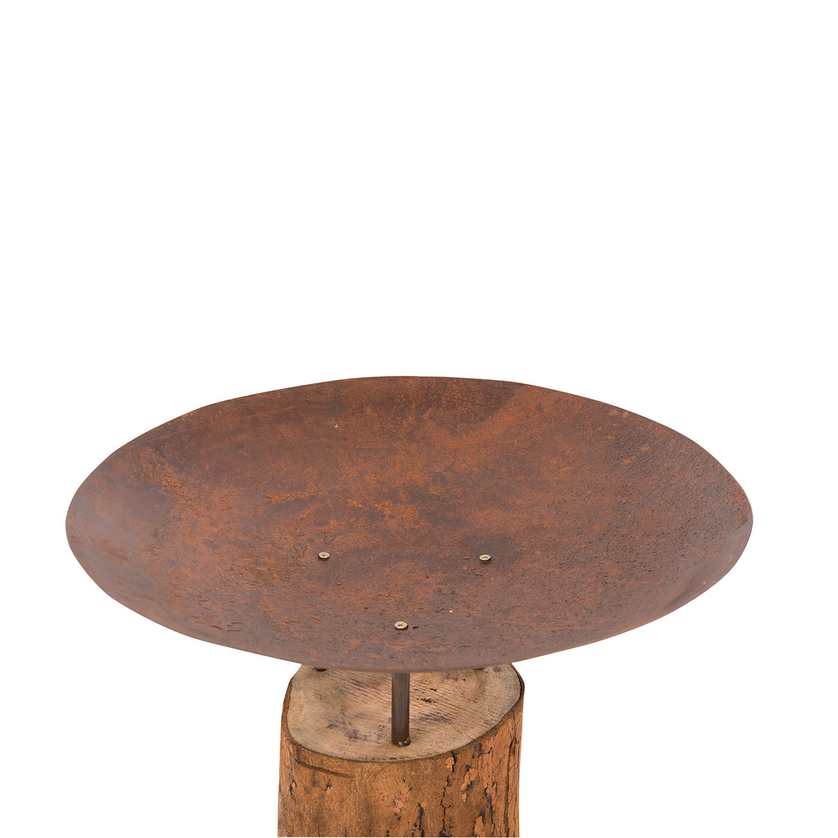 Logger Medium Corten Steel Firepit on a Wooden Base