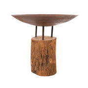 Logger Medium Corten Steel Firepit on a Wooden Base