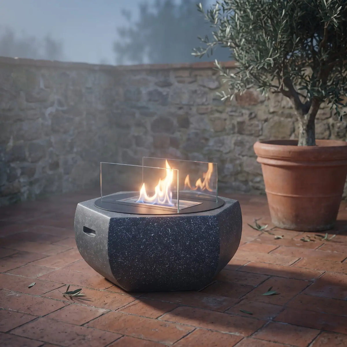 SOLIS - Granite Black - Outdoor Bioethanol Fireplace
