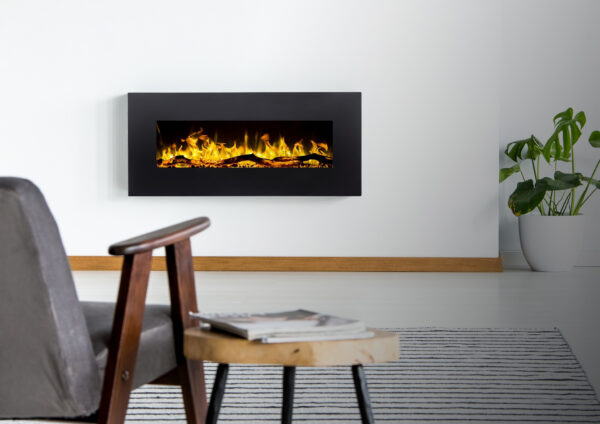 Czarny elektryczny kominek Aflamo Albion 110 cm