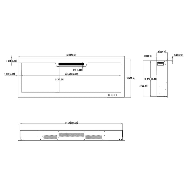 Elektryczny kominek Aflamo Elite 127 cm
