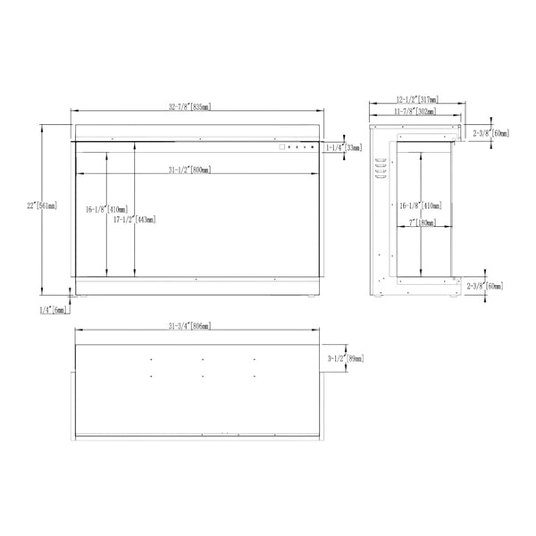 SuperB 33 - 84 cm Built-in Electric Fireplace