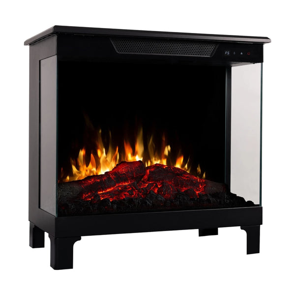 Tower 46 – wolnostojący kominek elektryczny z trójstronnym widokiem płomienia