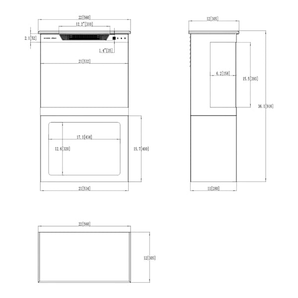 Elektryczny kominek Aflamo Tower + stojak 56 cm