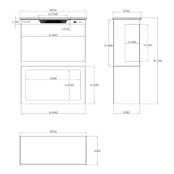 Elektryczny kominek Aflamo Tower + stojak 71 cm