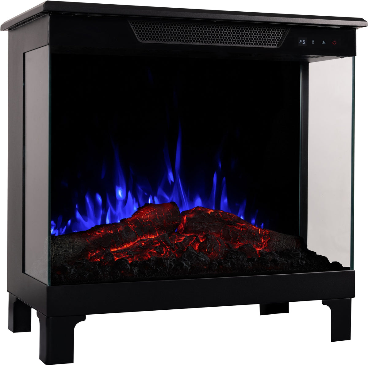 Tower 71 – Freestanding Electric Fireplace with 3-Sided Flame View