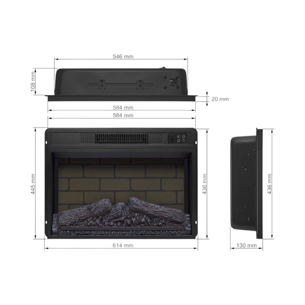 ArtiFlame AF23BS - 23" Electric Fireplace Insert