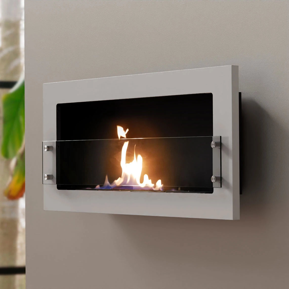 Texas - Biały wiszący biokominek