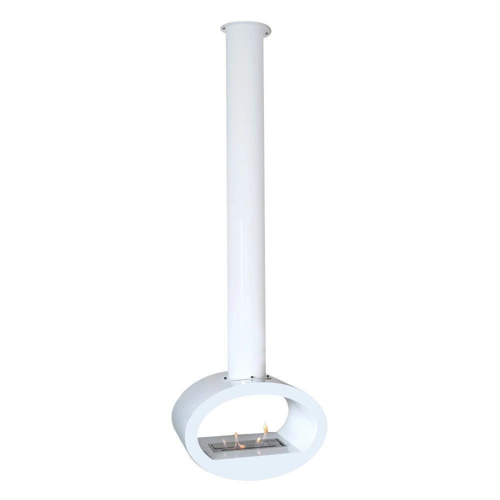 Biokominek podwieszany, biały