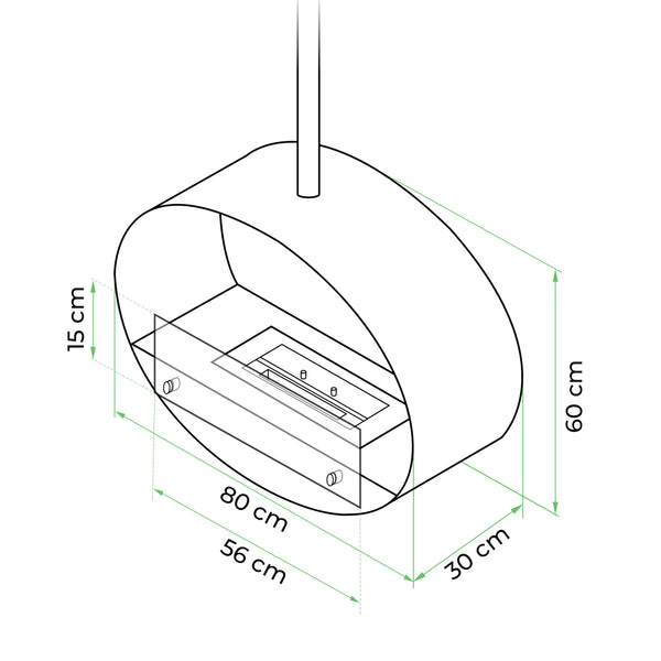 Halifax 80 cm - Czarny