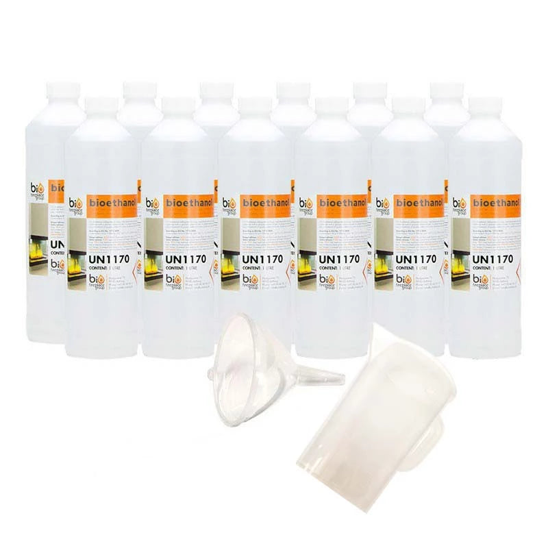 Zestaw  startowy - 12l bioetanolu + zestaw z przyrządami do napełniania