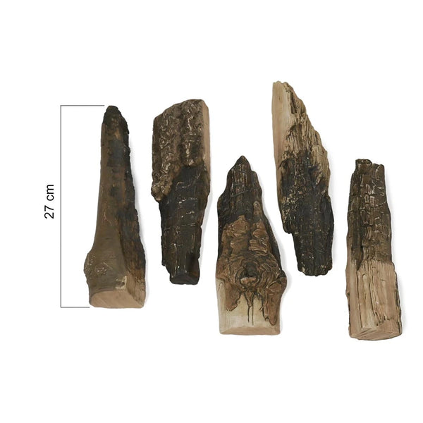 Realistic Ceramic Deco Logs - 5-Pack