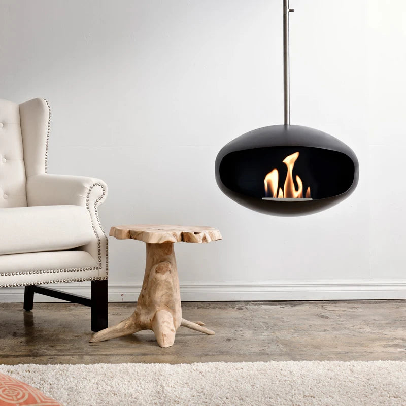 nowoczesny biokominek wiszący z sufitu Cocoon Fires