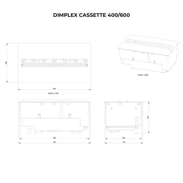 Cassette 400/600 - kominek na parę wodną Opti-Myst