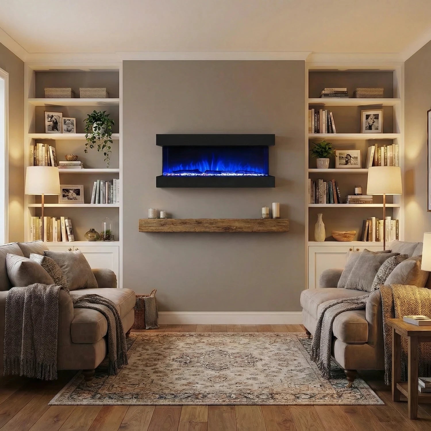 Feroza 137 cm - ścienny kominek elektryczny