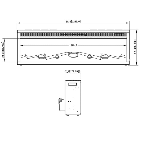 Kominek elektryczny do zabudowy LED Classic 129 cm